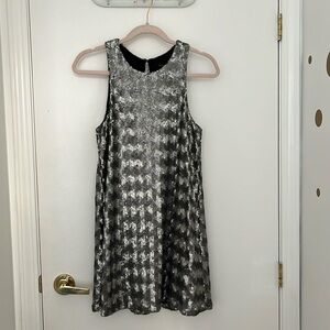 Talula Aritzia Canterbury Dress in Matte Silver